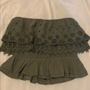 American eagle olive green tube top